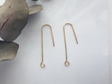 1 pair (2pcs) , Brass Earring Hooks, with Horizontal Loop, Cadmium Free, Nickel Free, Lead Free, Real 18K Gold Plated