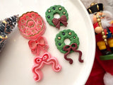 Christmas Wreath Polymer Clay Cutter, PLA 3D Printed Earring Mold (Multiple Sizes)