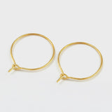 20pcs,  20mm,  Gold Plated Brass Earring Hoops Earring Findings