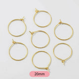 20pcs,  20mm,  Gold Plated Brass Earring Hoops Earring Findings
