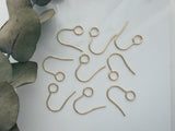 Hypoallergenic French Earring Hooks, Ear Wire | Large Hole Earring Hooks | 316 Stainless Steel Hooks - Gold Colour, 10pcs