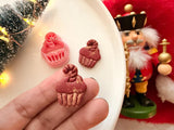 Christmas Cupcake with Candy Cane Clay Cutter, PLA Polymer Clay Tool (Multiple Sizes)
