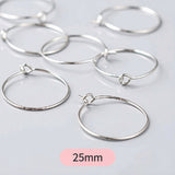 20pcs,  25mm,  Silver Plated Brass Earring Hoops Earring Findings