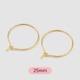 20pcs,  25mm,  Gold Plated Brass Earring Hoops Earring Findings