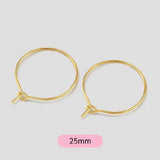 20pcs,  25mm,  Gold Plated Brass Earring Hoops Earring Findings