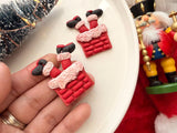 Santa on Chimney Polymer Clay Cutter, Christmas Earring & Charm Maker (PLA)
