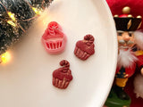 Christmas Cupcake with Candy Cane Clay Cutter, PLA Polymer Clay Tool (Multiple Sizes)