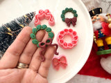 Christmas Wreath Polymer Clay Cutter, PLA 3D Printed Earring Mold (Multiple Sizes)