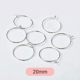20pcs,  20mm,  Silver Plated Brass Earring Hoops Earring Findings