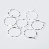 20pcs,  25mm,  Silver Plated Brass Earring Hoops Earring Findings