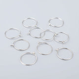 20pcs,  25mm,  Silver Plated Brass Earring Hoops Earring Findings