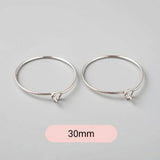20pcs, 30mm,  Silver Plated Brass Earring Hoops Earring Findings