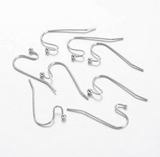 20pcs, 316 Stainless Steel Surgical Grade Hypoallergenic Ear Hook Earring Findings in Stainless Steel Colour