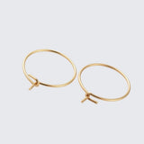 316 Stainless Steel Hoop / Surgical Grade Hoops Earrings Findings, Wine Glass Charms Findings in Gold