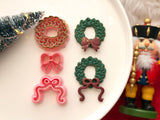 Christmas Wreath Polymer Clay Cutter, PLA 3D Printed Earring Mold (Multiple Sizes)