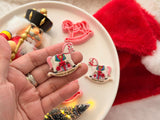 Christmas Rocking Horse Clay Cutters, PLA Polymer Clay, Cookie & Fondant (1 Pair)