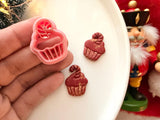 Christmas Cupcake with Candy Cane Clay Cutter, PLA Polymer Clay Tool (Multiple Sizes)