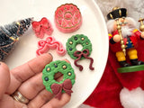 Christmas Wreath Polymer Clay Cutter, PLA 3D Printed Earring Mold (Multiple Sizes)