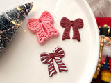 Christmas Bow Polymer Clay Cutter, PLA 3D Printed, Festive Earring Charm Maker