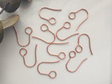 Hypoallergenic French Earring Hooks, Ear Wire | Large Hole Earring Hooks | 316 Stainless Steel Hooks - Rose Gold Colour, 10pcs