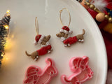 Christmas Dachshund Polymer Clay Cutter Set, Festive Dog Earring Making Tool (1 Pair)