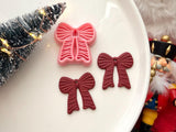 Christmas Bow Polymer Clay Cutter, PLA 3D Printed, Festive Earring Charm Maker