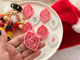 Christmas Polymer Clay Cutters, PLA Frame Earring Molds, Holiday Fondant Tools