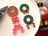 Christmas Wreath Polymer Clay Cutter, PLA 3D Printed Earring Mold (Multiple Sizes)