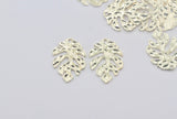 2pcs/4pcs, 22x30mm, Zinc Alloy Leaf Charm / Pendant in Gold