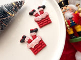 Santa on Chimney Polymer Clay Cutter, Christmas Earring & Charm Maker (PLA)