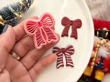 Christmas Bow Polymer Clay Cutter, PLA 3D Printed, Festive Earring Charm Maker