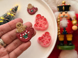 Gingerbread on Cup Polymer Clay Cutter, Christmas Earring Charm Maker (PLA)