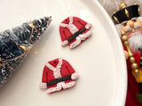 3D Printed PLA Santa Suit Clay Cutter, Christmas Polymer Clay Earring Charm Maker