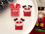 Santa on Chimney Polymer Clay Cutter, Christmas Earring & Charm Maker (PLA)