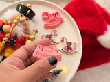 Christmas Rocking Horse Clay Cutters, PLA Polymer Clay, Cookie & Fondant (1 Pair)