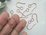 Hypoallergenic French Earring Hooks, Ear Wire | Large Hole Earring Hooks | 316 Stainless Steel Hooks - Rose Gold Colour, 10pcs