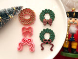 Christmas Wreath Polymer Clay Cutter, PLA 3D Printed Earring Mold (Multiple Sizes)