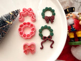 Christmas Wreath Polymer Clay Cutter, PLA 3D Printed Earring Mold (Multiple Sizes)