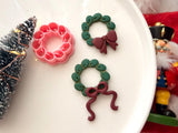 Christmas Wreath Polymer Clay Cutter, PLA 3D Printed Earring Mold (Multiple Sizes)