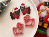 Christmas Pug Dog Clay Cutter Set, PLA Polymer Clay Earring Findings (1 Pair)
