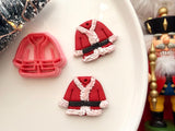 3D Printed PLA Santa Suit Clay Cutter, Christmas Polymer Clay Earring Charm Maker