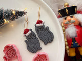 Christmas Cat Polymer Clay Cutter Set, PLA 3D Printed Craft Tool (1 Pair)