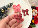 Christmas Bow Polymer Clay Cutter, PLA 3D Printed, Festive Earring Charm Maker