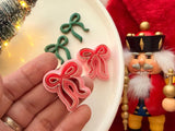 Christmas Bow Polymer Clay Cutter, PLA 3D Printed, Festive Earring Charm Maker