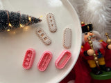 Christmas Polymer Clay Cutter, Ho Ho Ho & Joy Imprint (PLA)