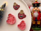 Gingerbread on Cup Polymer Clay Cutter, Christmas Earring Charm Maker (PLA)