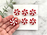 10pcs, Plastic Christmas Peppermint Beads