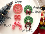 Christmas Wreath Polymer Clay Cutter, PLA 3D Printed Earring Mold (Multiple Sizes)