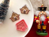 Christmas Gingerbread House Clay Cutter, Polymer Clay Earring Maker (Multiple Sizes)