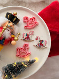 Christmas Rocking Horse Clay Cutters, PLA Polymer Clay, Cookie & Fondant (1 Pair)